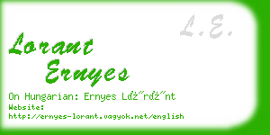 lorant ernyes business card